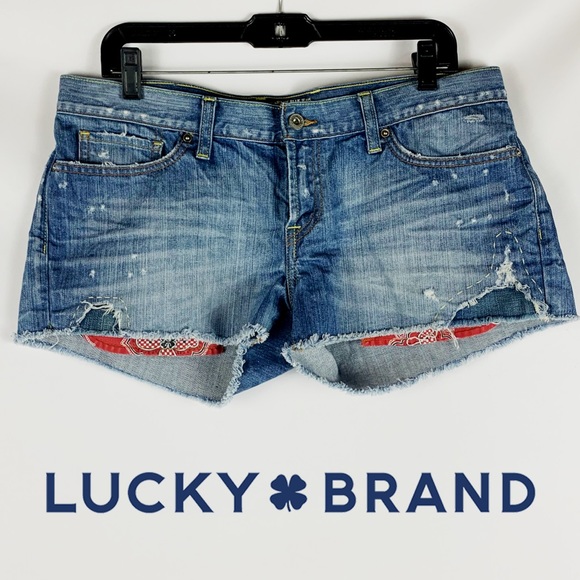 Lucky Brand Pants - LUCKY BRAND | DENIM SHORTS BANDANNA POCKETS